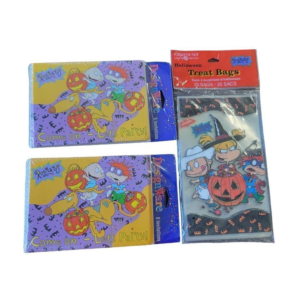 Rugrats Vintage Halloween Treat Bags And Invitations 1998 Hallmark Nickelodeon